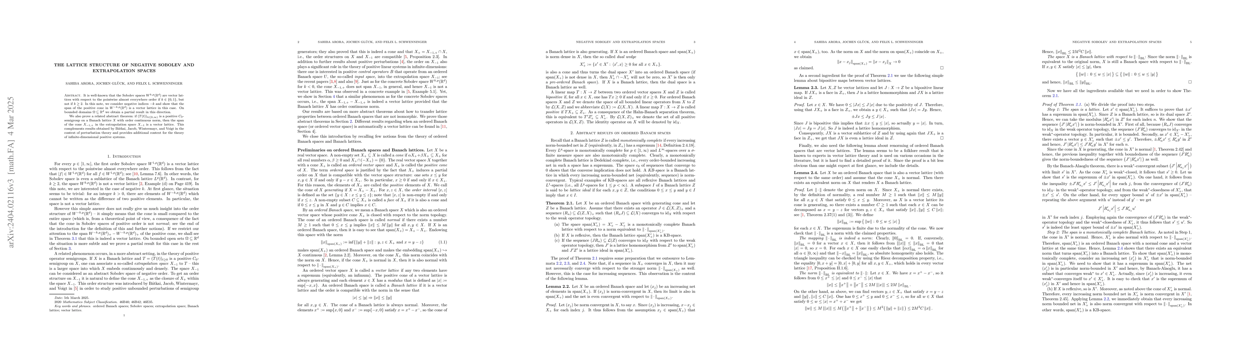 Thumbnail for The lattice structure of negative Sobolev and extrapolation spaces