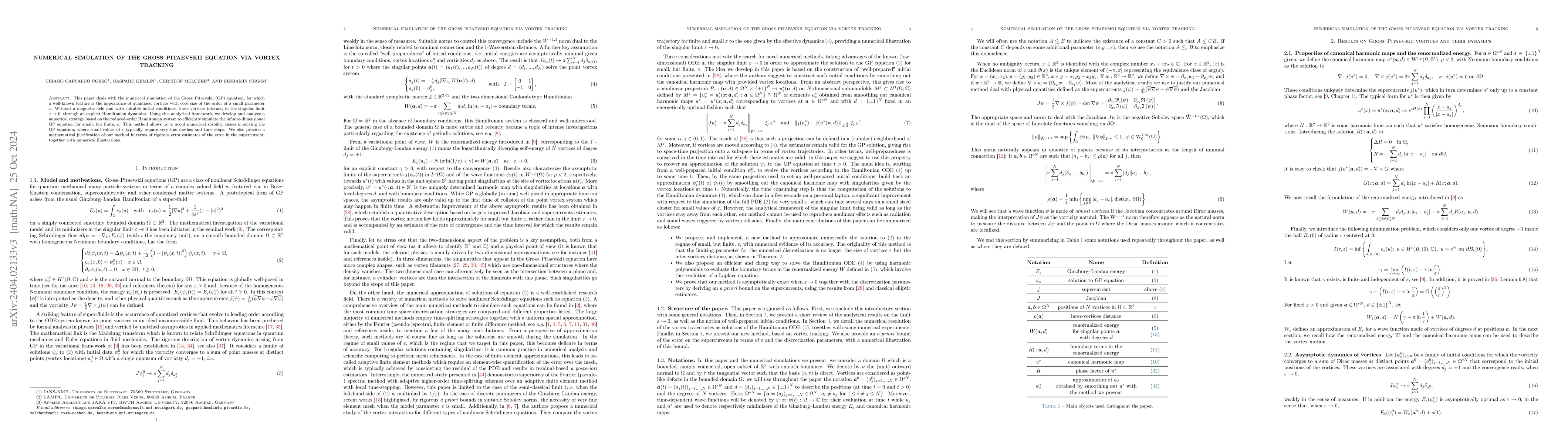 Thumbnail for Numerical simulation of the Gross-Pitaevskii equation via vortex
  tracking