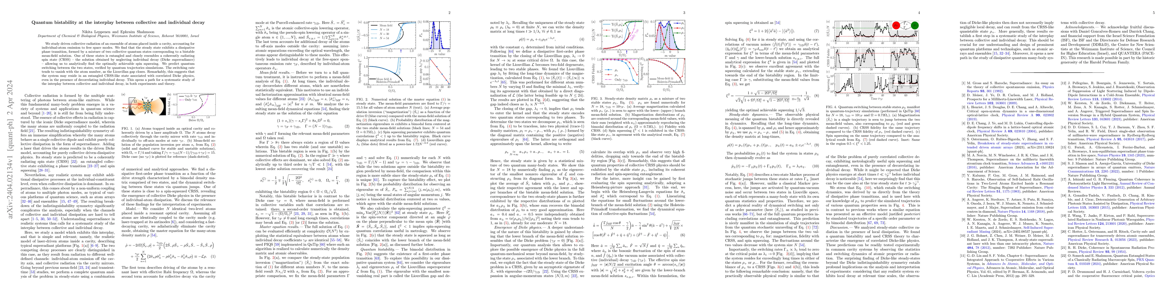 Thumbnail for Quantum bistability at the interplay between collective and individual
  decay