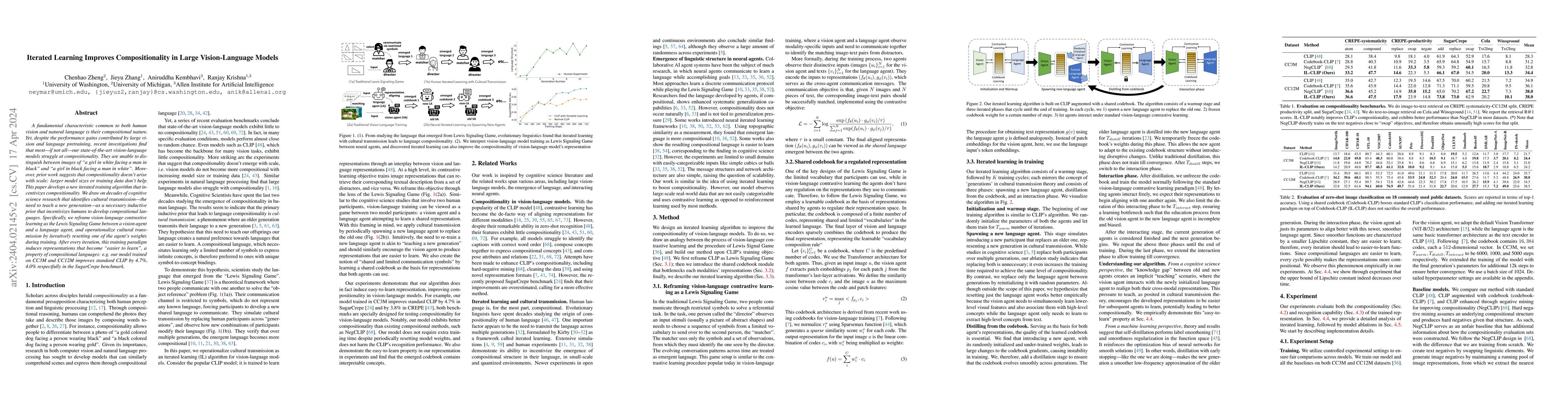 Thumbnail for Iterated Learning Improves Compositionality in Large Vision-Language
  Models