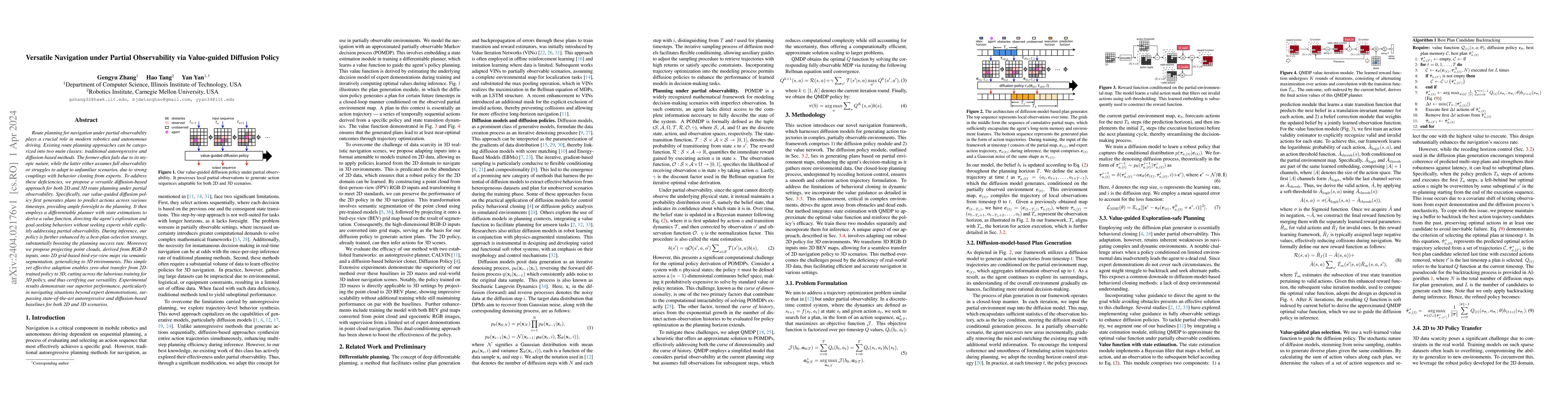 Thumbnail for Versatile Navigation under Partial Observability via Value-guided
  Diffusion Policy