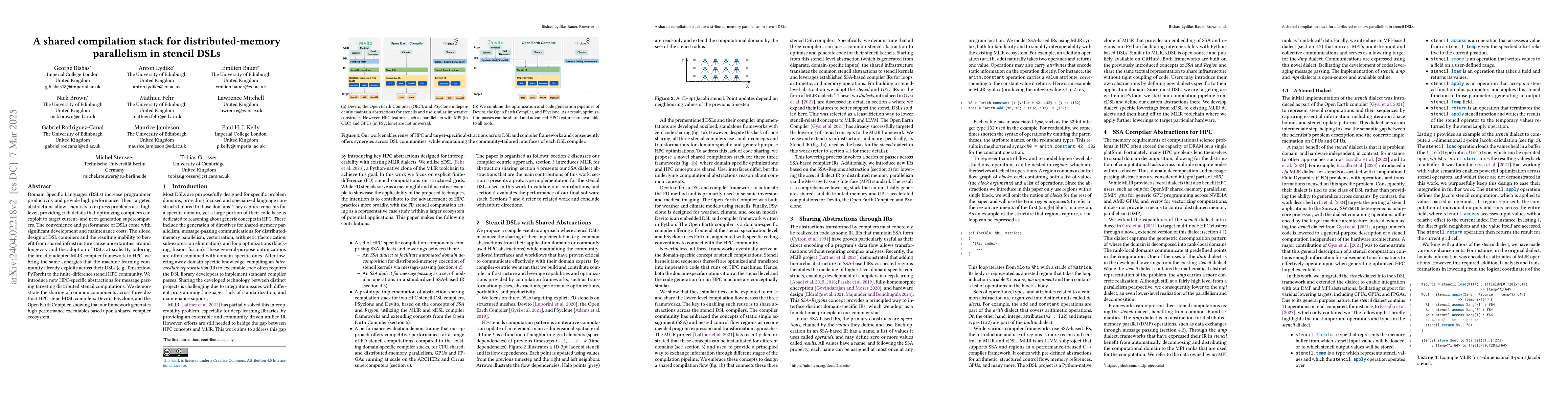 Thumbnail for A shared compilation stack for distributed-memory parallelism in stencil
  DSLs