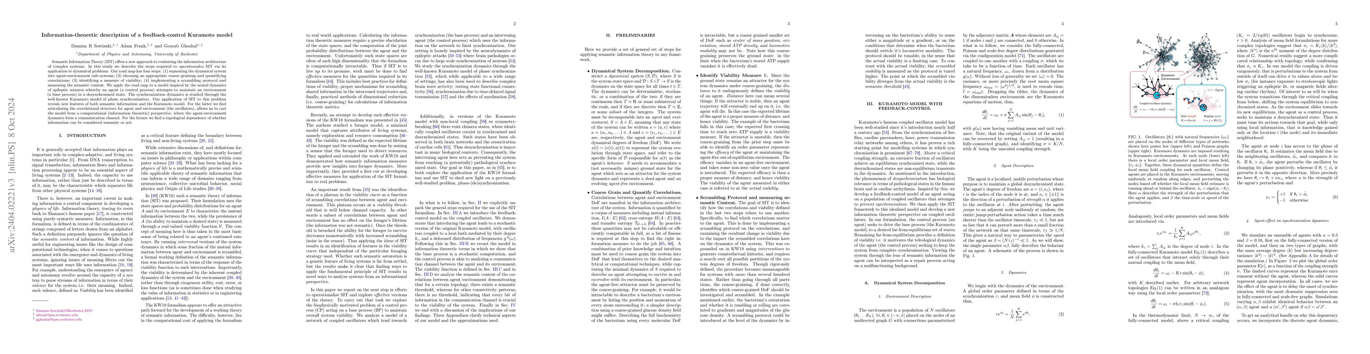 Thumbnail for Information-theoretic description of a feedback-control Kuramoto model
