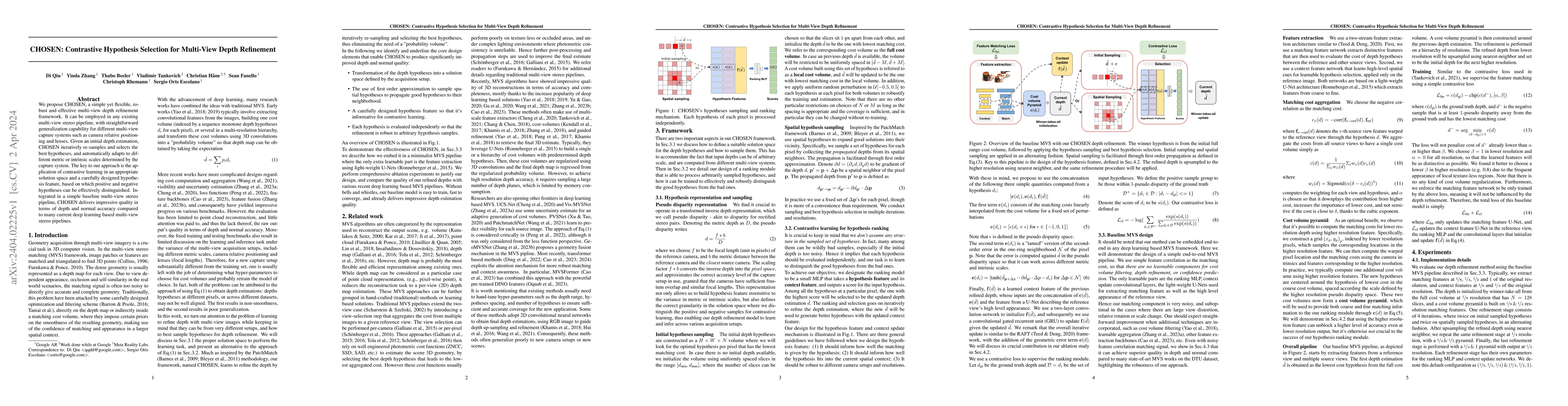 Thumbnail for CHOSEN: Contrastive Hypothesis Selection for Multi-View Depth Refinement