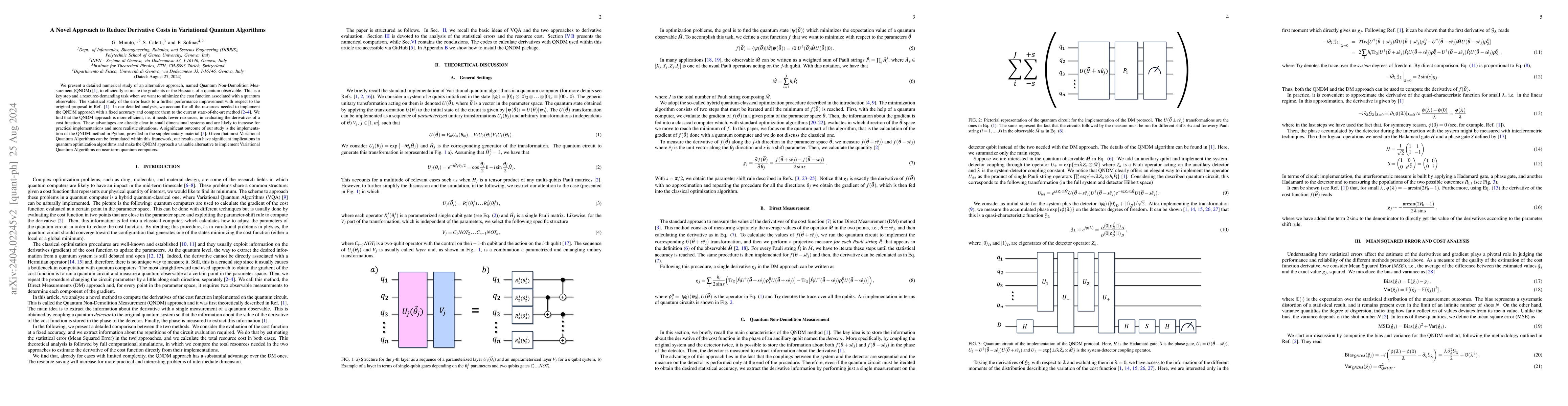Thumbnail for A Novel Approach to Reduce Derivative Costs in Variational Quantum
  Algorithms