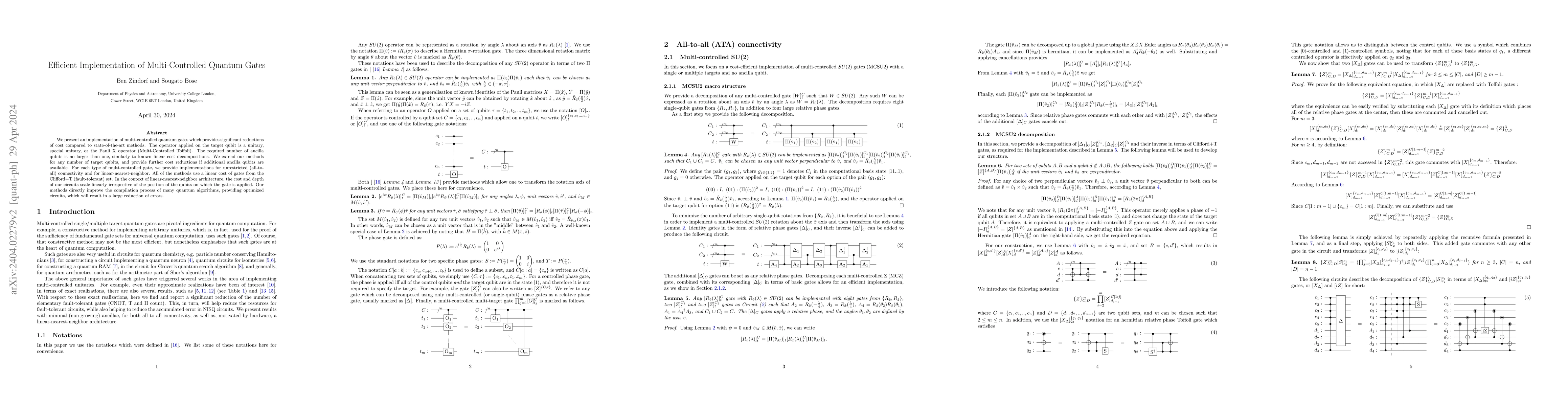 Thumbnail for Efficient Implementation of Multi-Controlled Quantum Gates