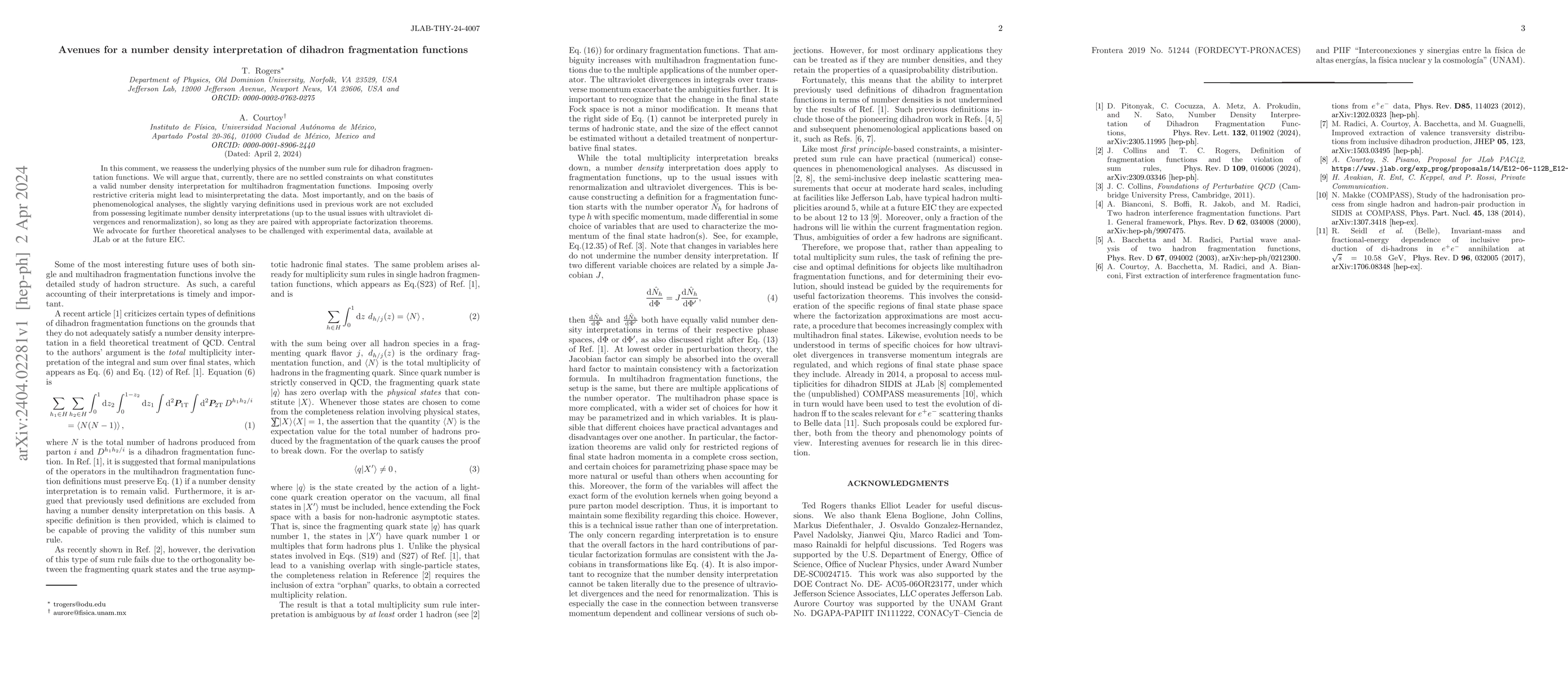 Thumbnail for Avenues for a number density interpretation of dihadron fragmentation
  functions