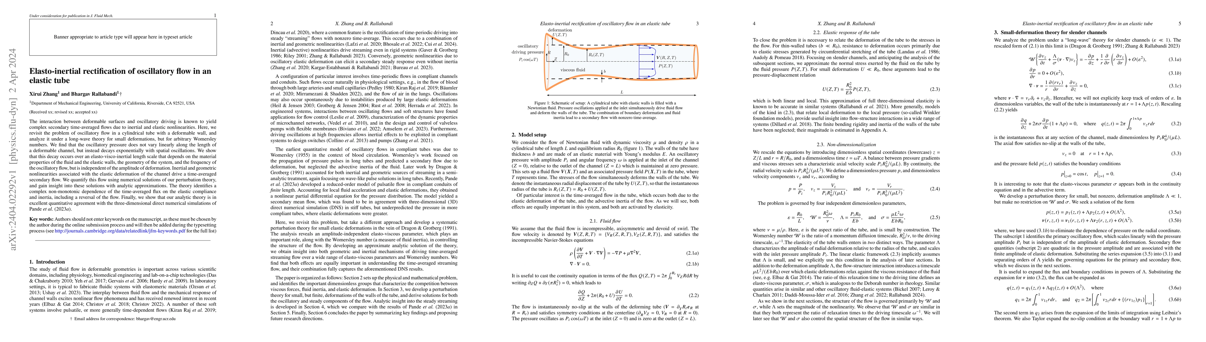 Thumbnail for Elasto-inertial rectification of oscillatory flow in an elastic tube