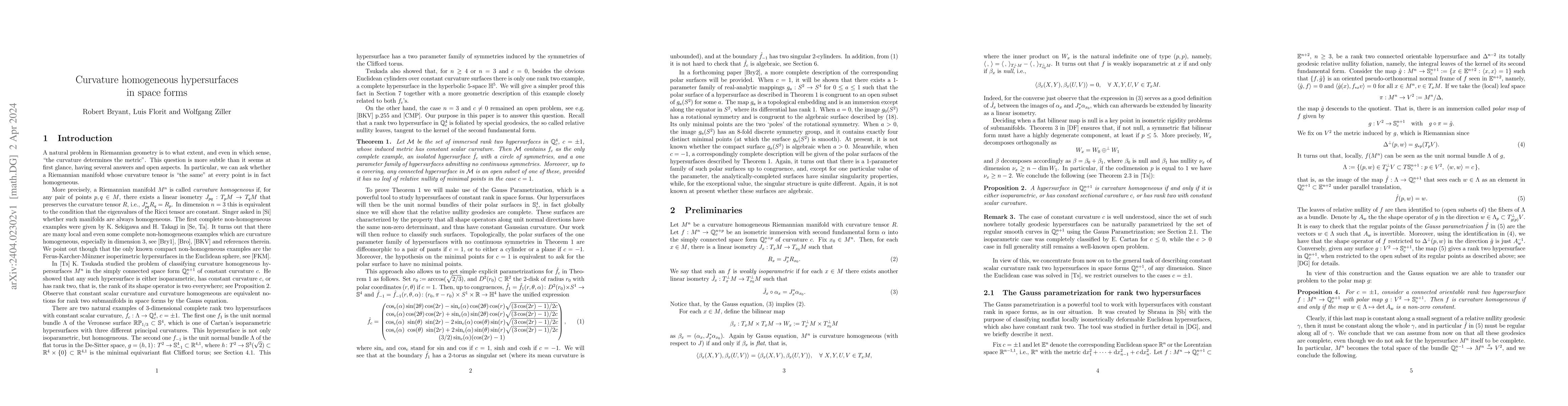 Thumbnail for Curvature homogeneous hypersurfaces in space forms