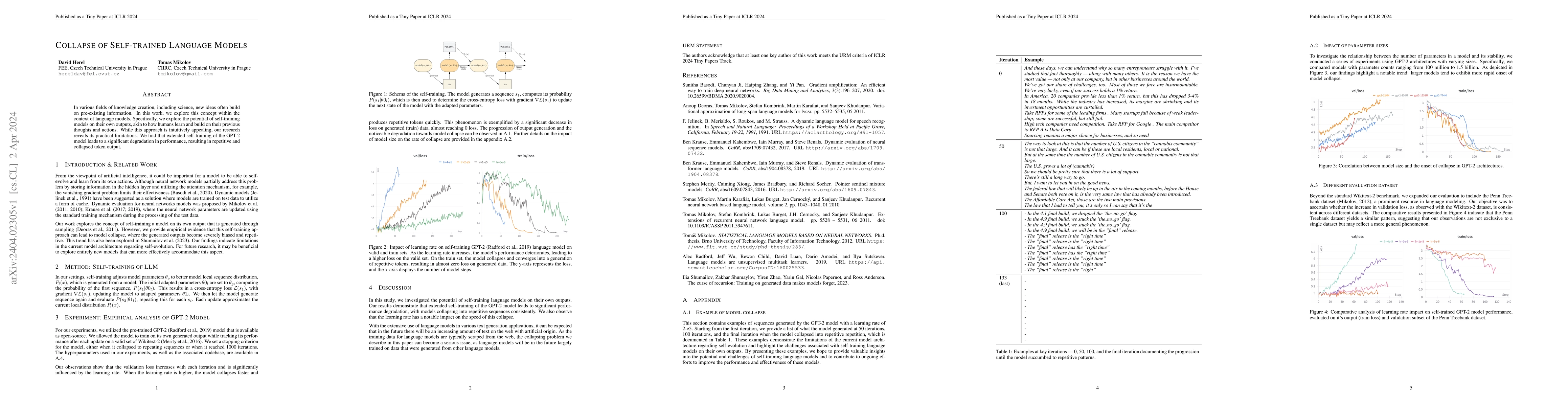 Thumbnail for Collapse of Self-trained Language Models