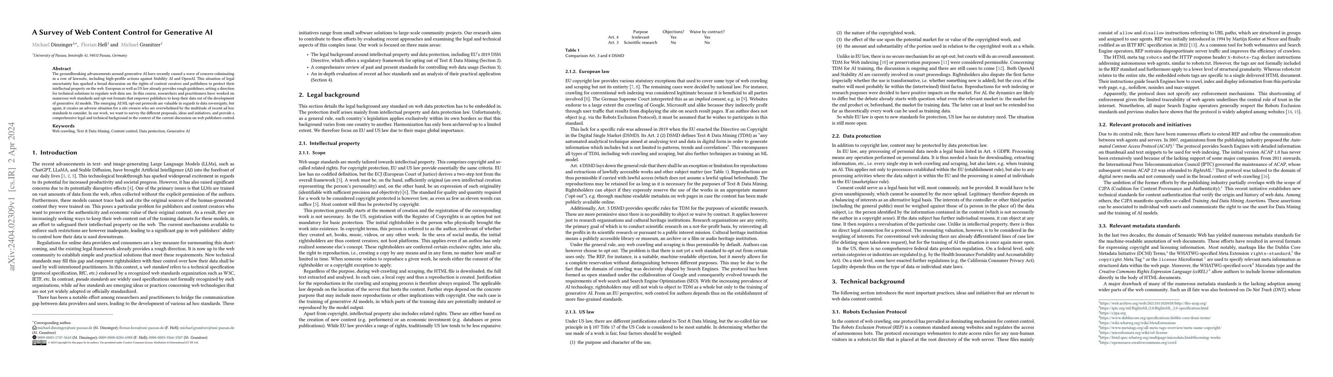 Thumbnail for A Survey of Web Content Control for Generative AI