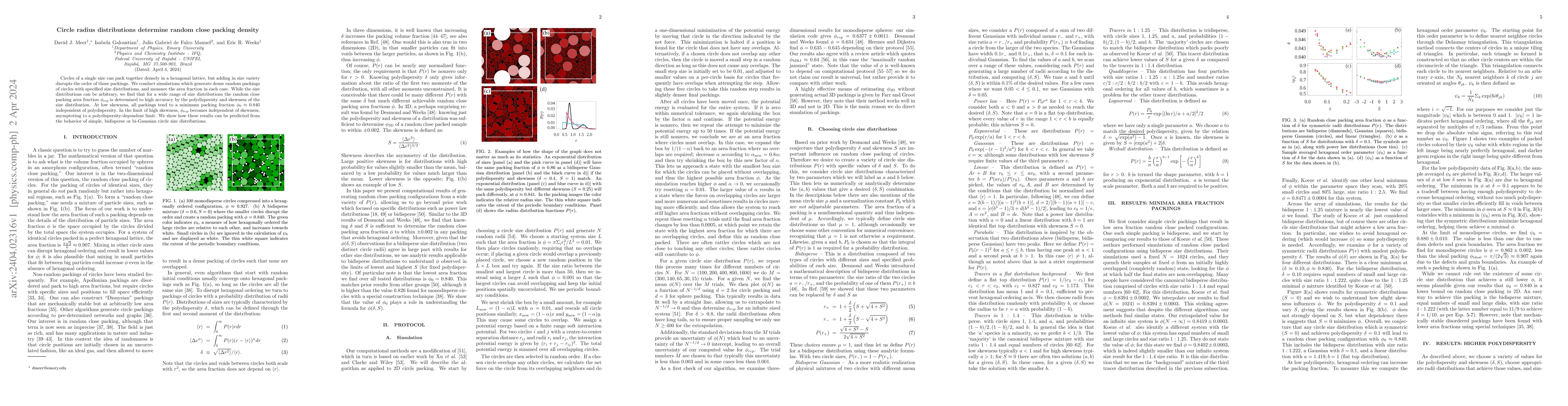 Thumbnail for Circle radius distributions determine random close packing density