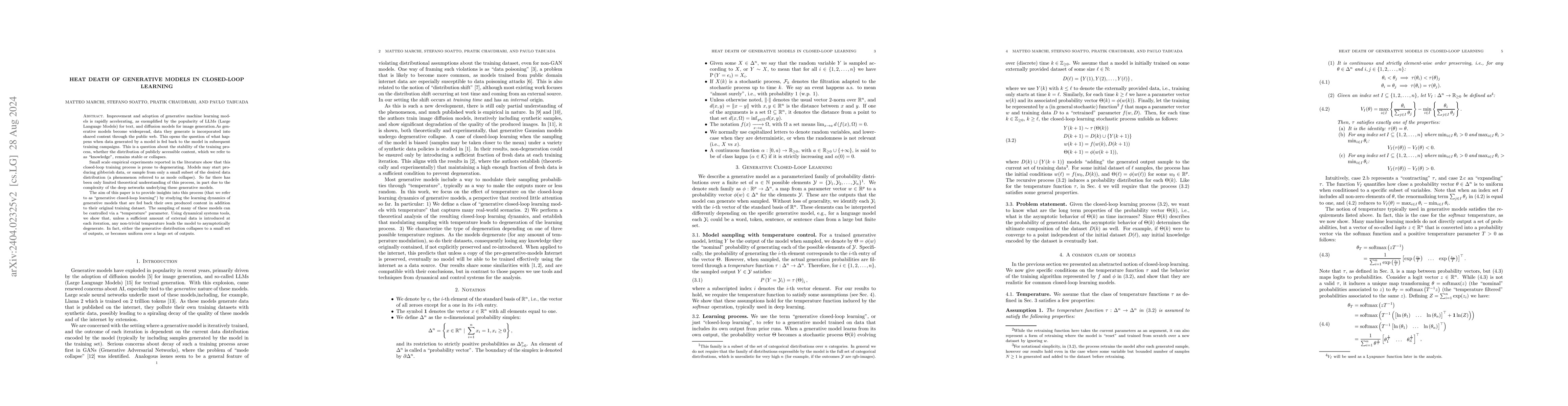 Thumbnail for Heat Death of Generative Models in Closed-Loop Learning