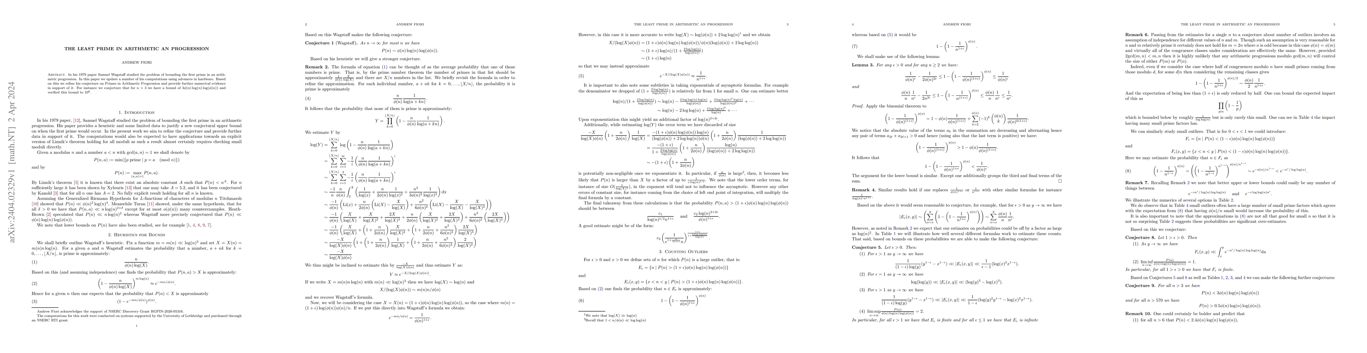 Thumbnail for The Least Prime in Arithmetic an Progression
