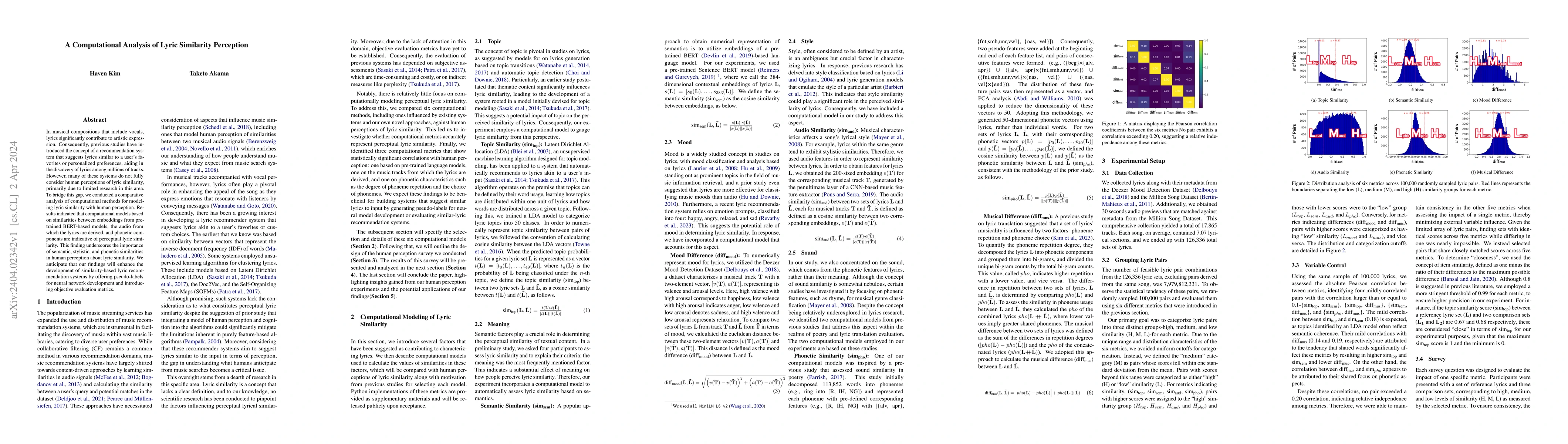 Thumbnail for A Computational Analysis of Lyric Similarity Perception