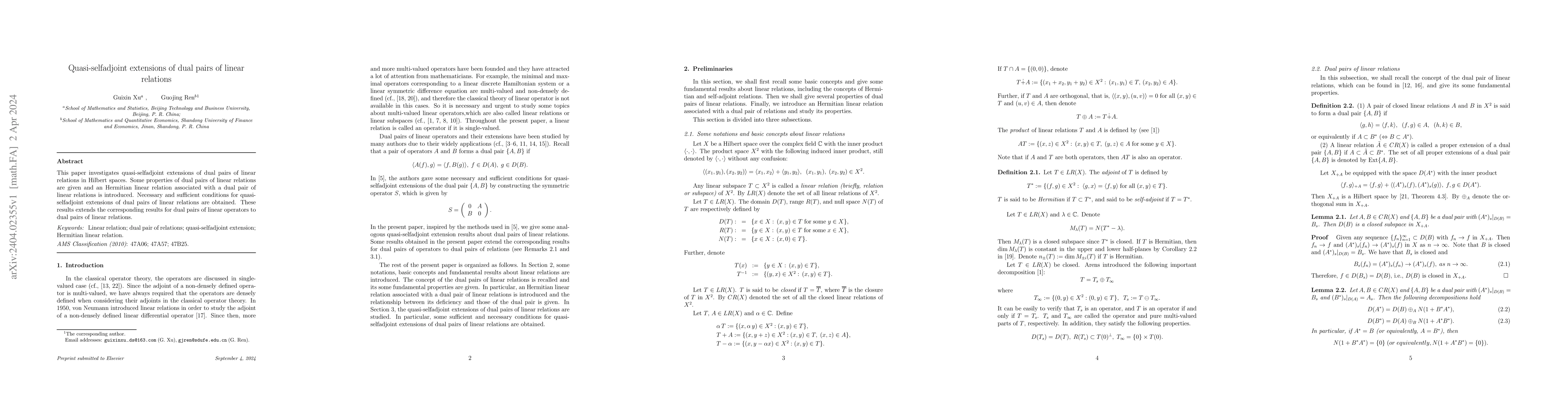 Thumbnail for Quasi-selfadjoint extensions of dual pairs of linear relations