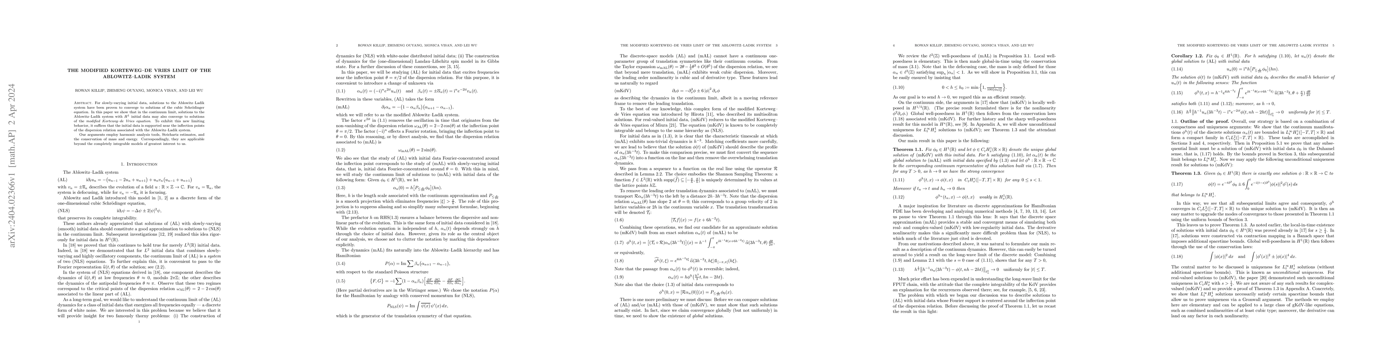 Thumbnail for The modified Korteweg--de Vries limit of the Ablowitz--Ladik system