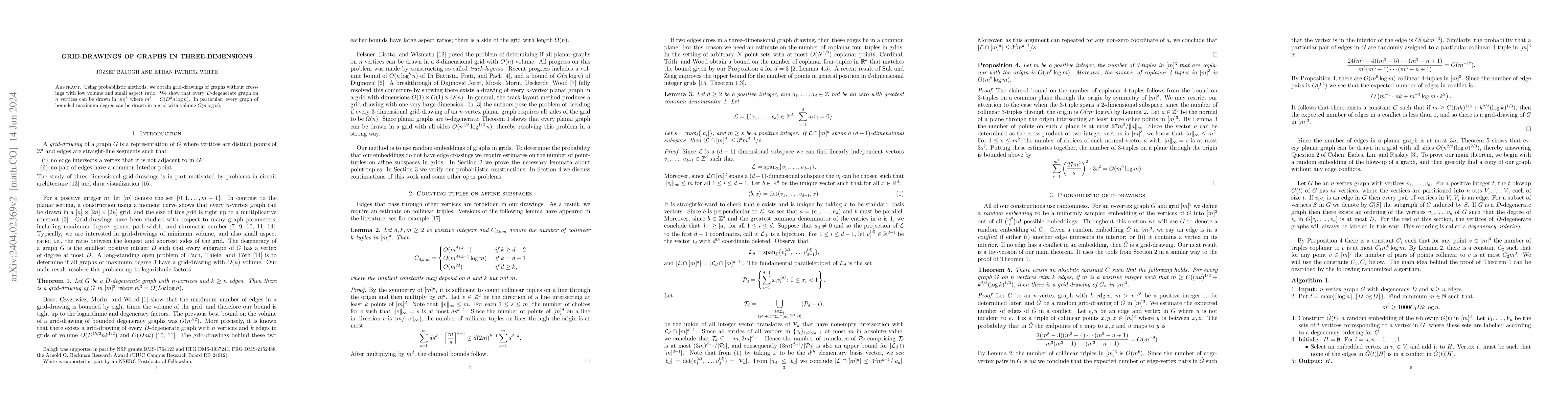Thumbnail for Grid-drawings of graphs in three-dimensions