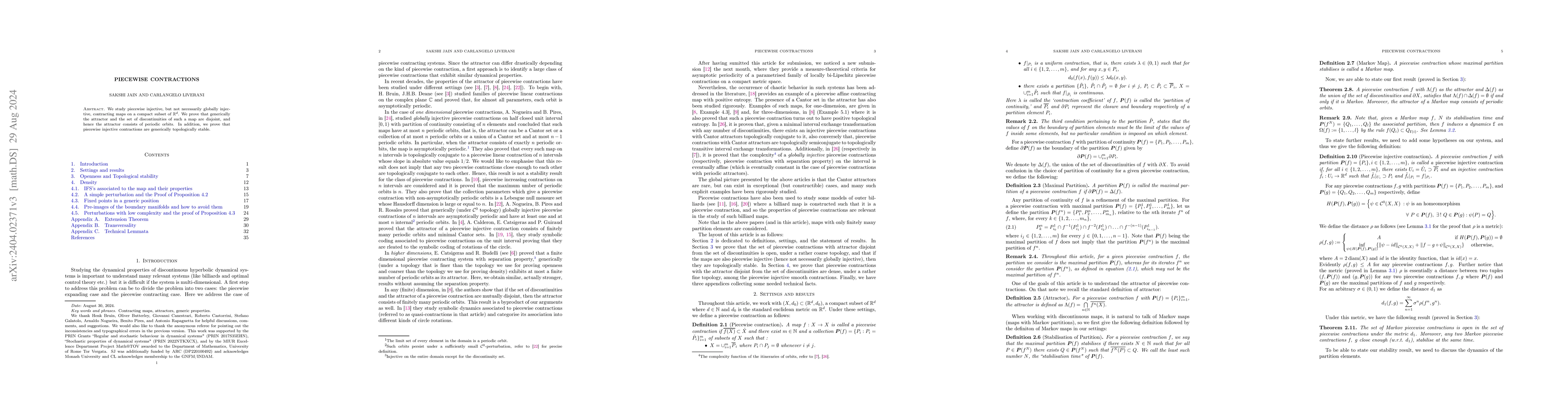 Thumbnail for Piecewise Contractions