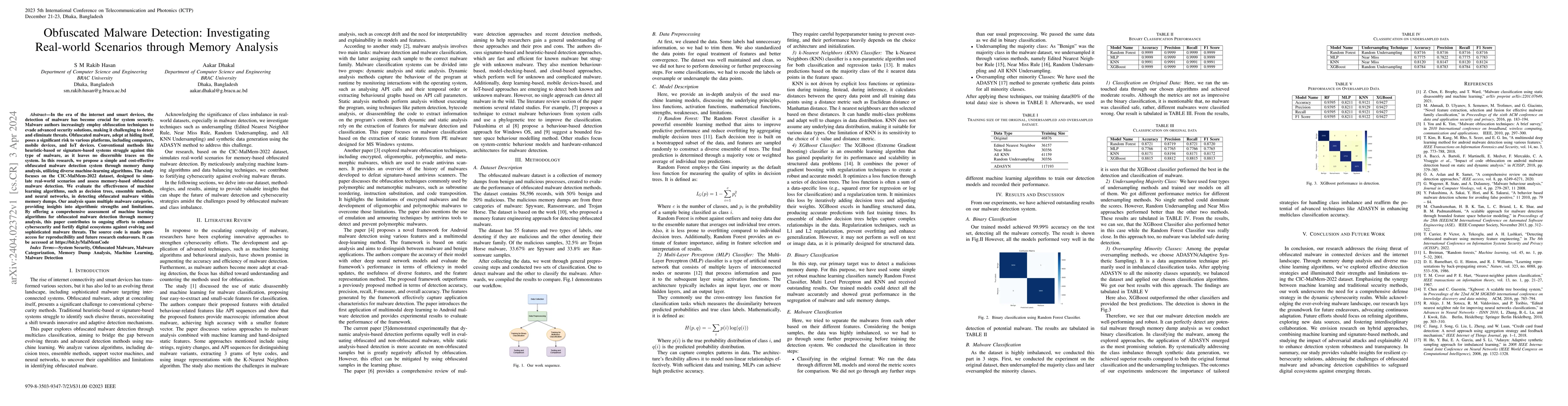 Thumbnail for Obfuscated Malware Detection: Investigating Real-world Scenarios through
  Memory Analysis