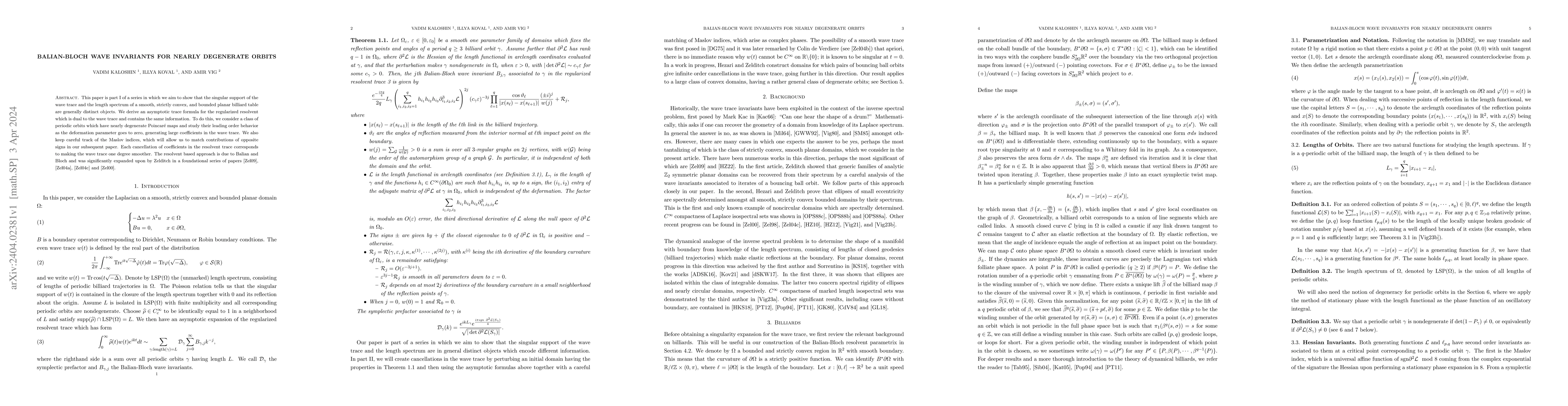 Thumbnail for Balian-Bloch Wave Invariants for Nearly Degenerate Orbits
