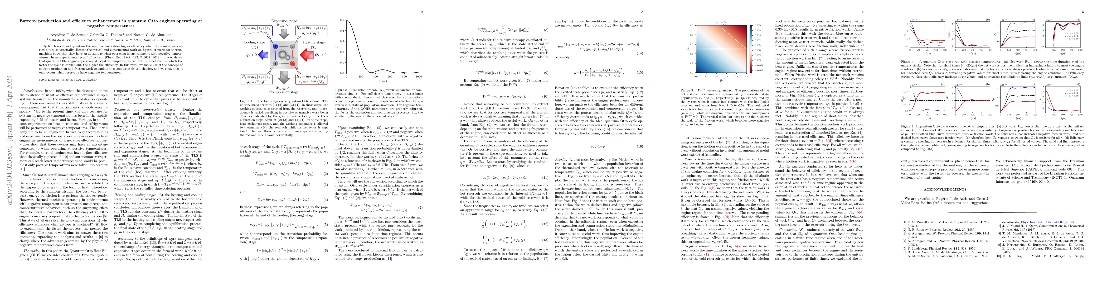 Thumbnail for Entropy production and efficiency enhancement in quantum Otto engines
  operating at negative temperatures