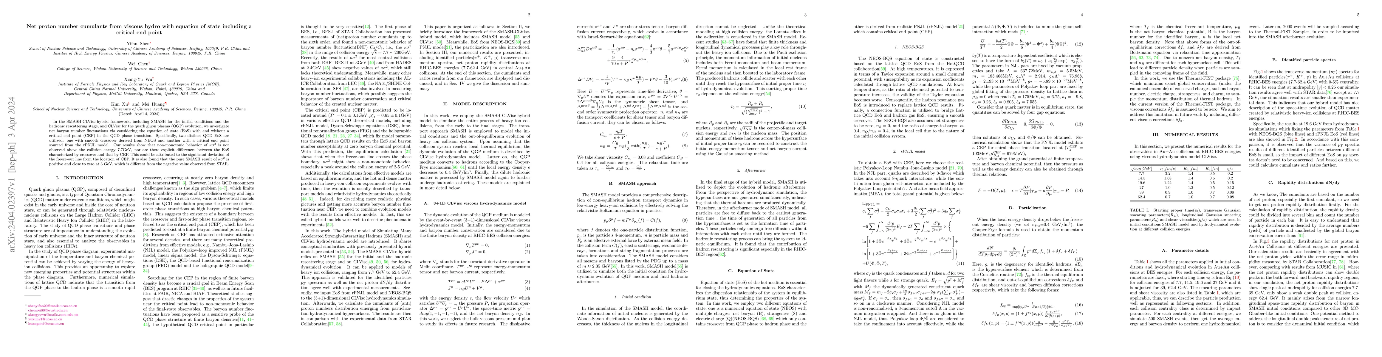 Thumbnail for Net proton number cumulants from viscous hydro with equation of state
  including a critical end point