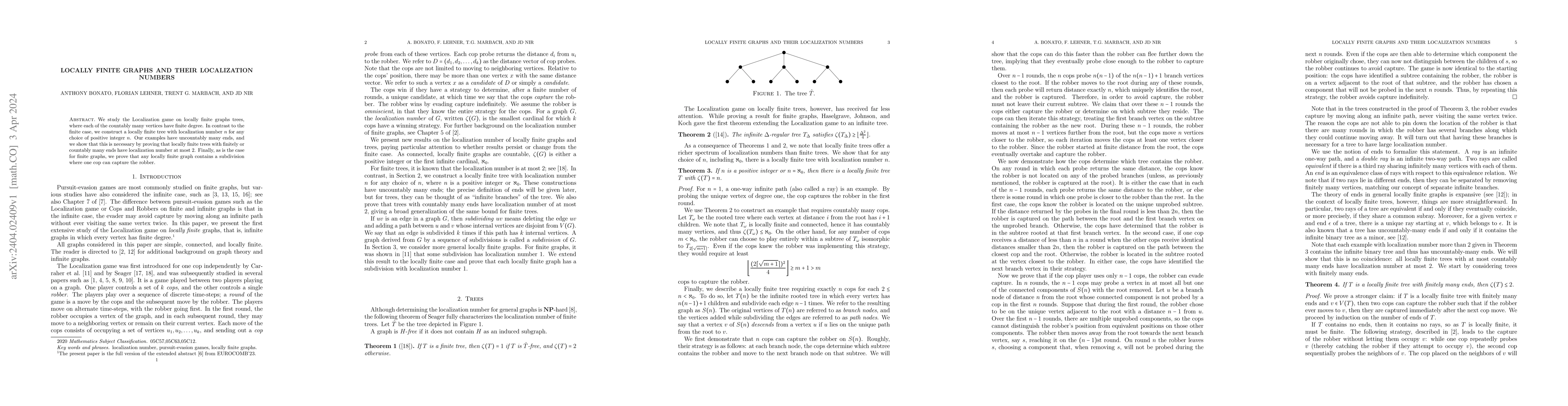 Thumbnail for Locally finite graphs and their localization numbers