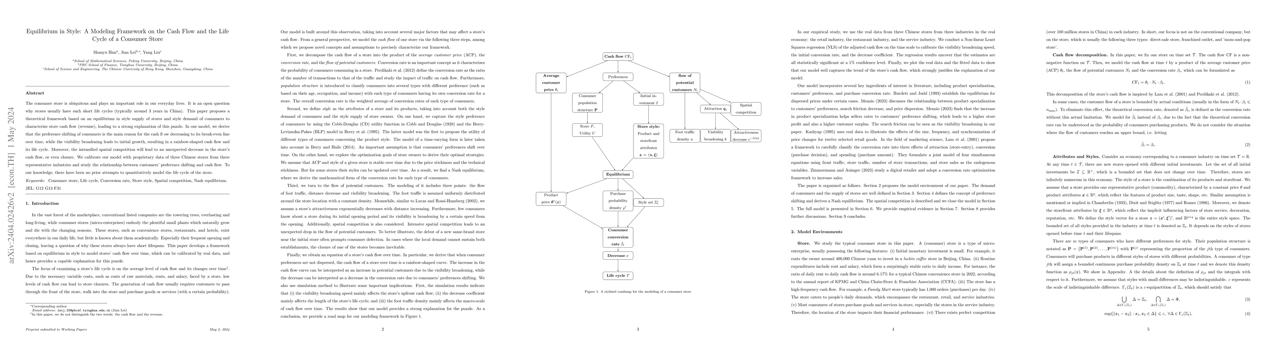 Thumbnail for Equilibrium in Style: A Modeling Framework on the Cash Flow and the Life
  Cycle of a Consumer Store