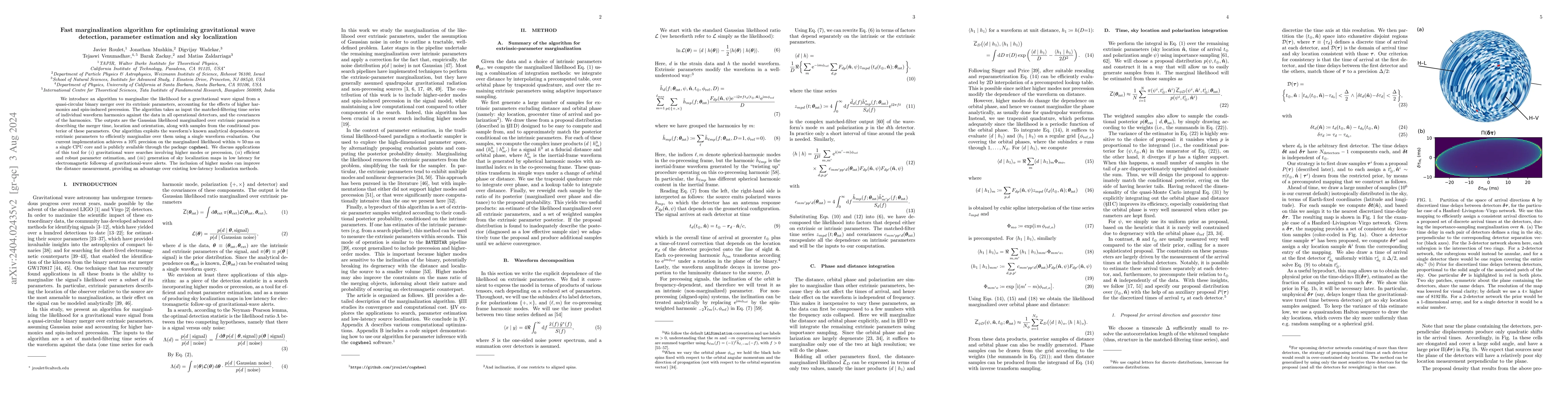 Thumbnail for Fast marginalization algorithm for optimizing gravitational wave
  detection, parameter estimation and sky localization