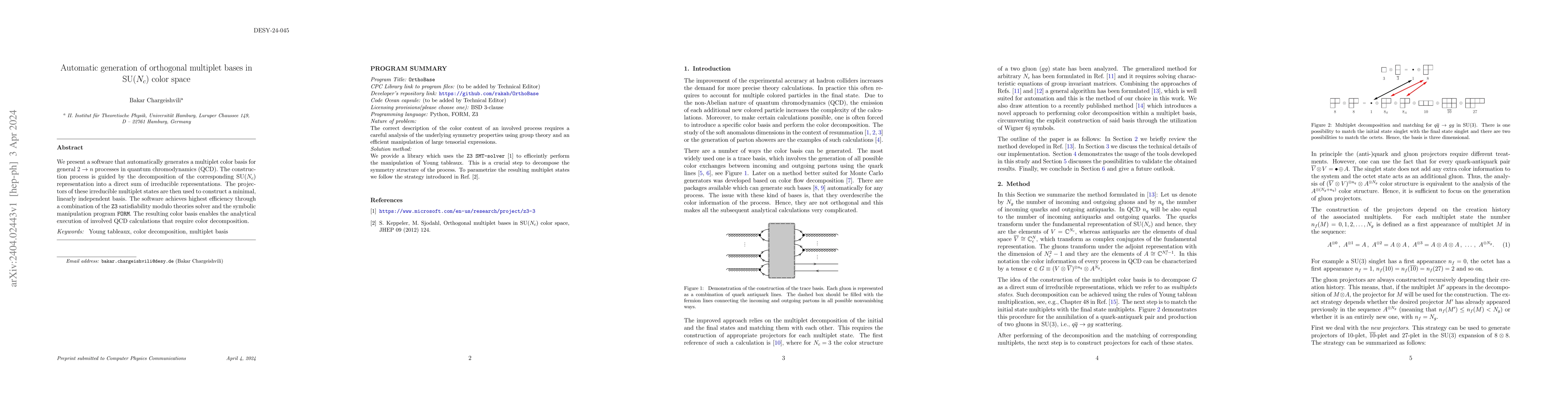 Thumbnail for Automatic generation of orthogonal multiplet bases in $\mathrm{SU}(N_c)$
  color space