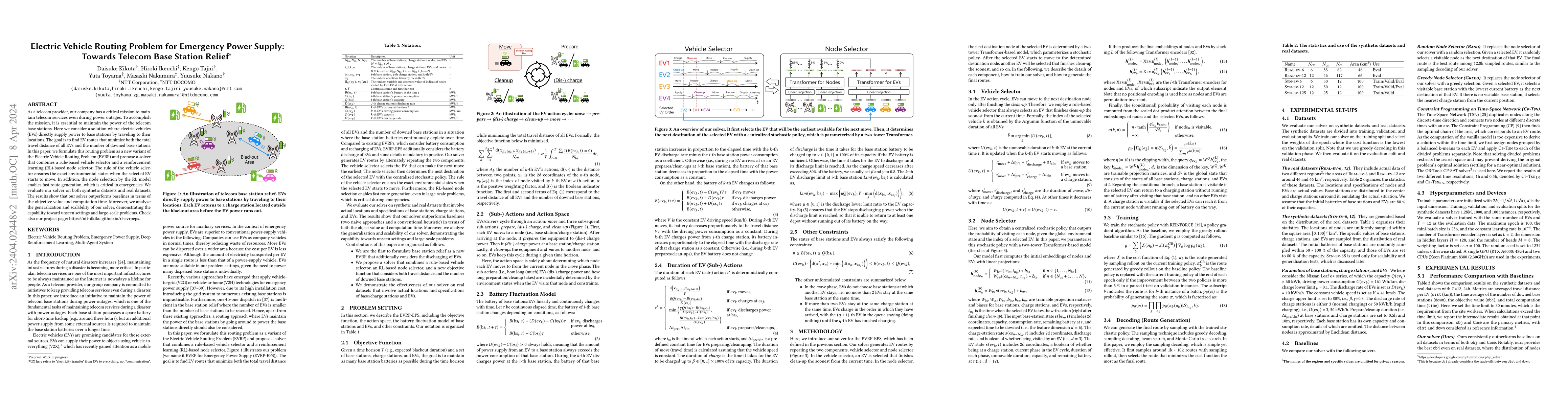 Thumbnail for Electric Vehicle Routing Problem for Emergency Power Supply: Towards
  Telecom Base Station Relief