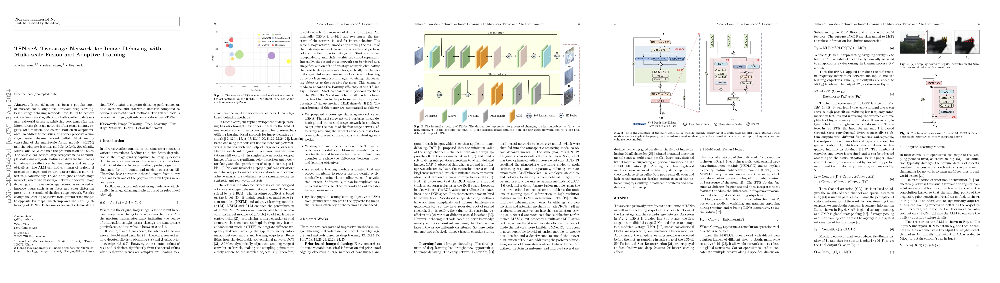 Thumbnail for TSNet:A Two-stage Network for Image Dehazing with Multi-scale Fusion and
  Adaptive Learning