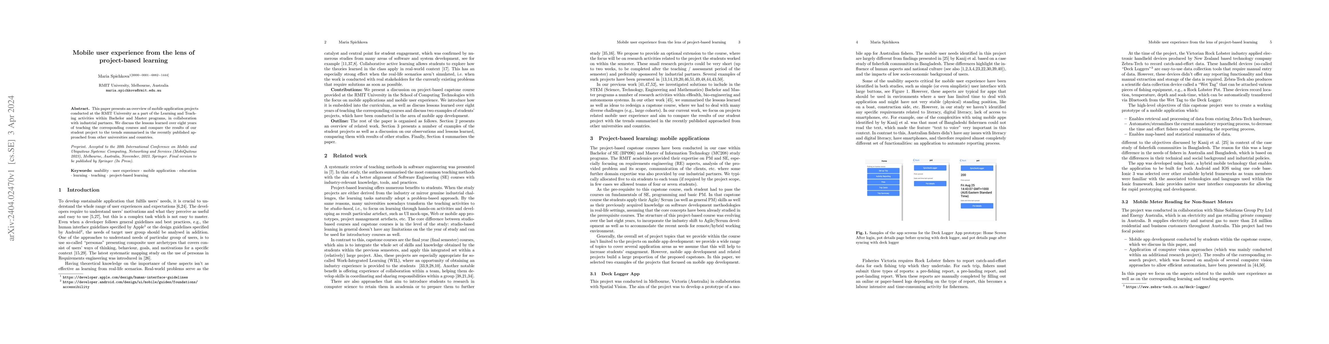 Thumbnail for Mobile user experience from the lens of project-based learning