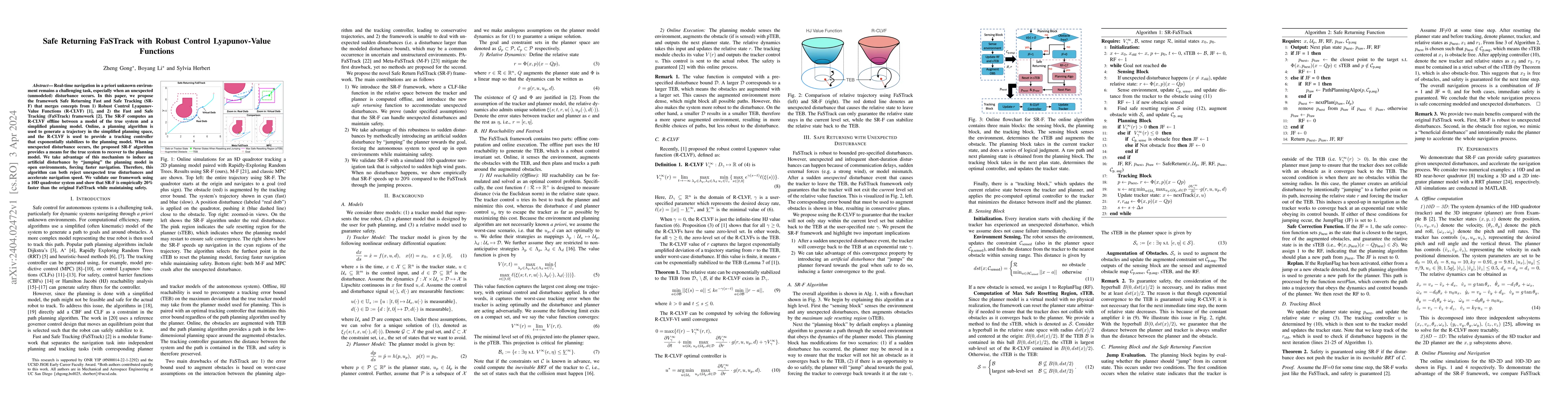 Thumbnail for Safe Returning FaSTrack with Robust Control Lyapunov-Value Functions