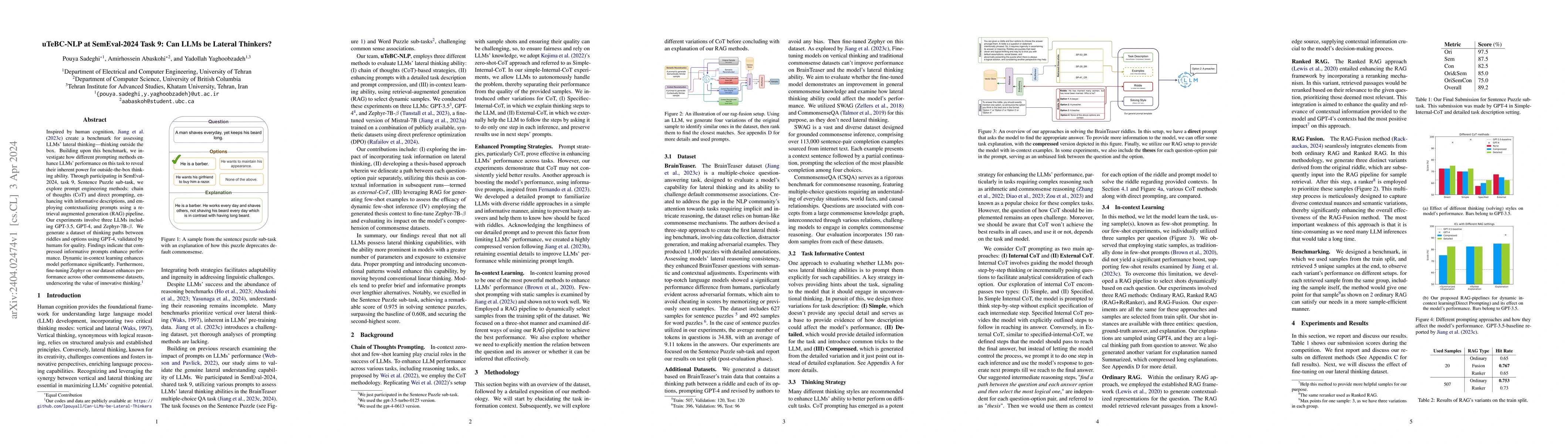 Thumbnail for uTeBC-NLP at SemEval-2024 Task 9: Can LLMs be Lateral Thinkers?