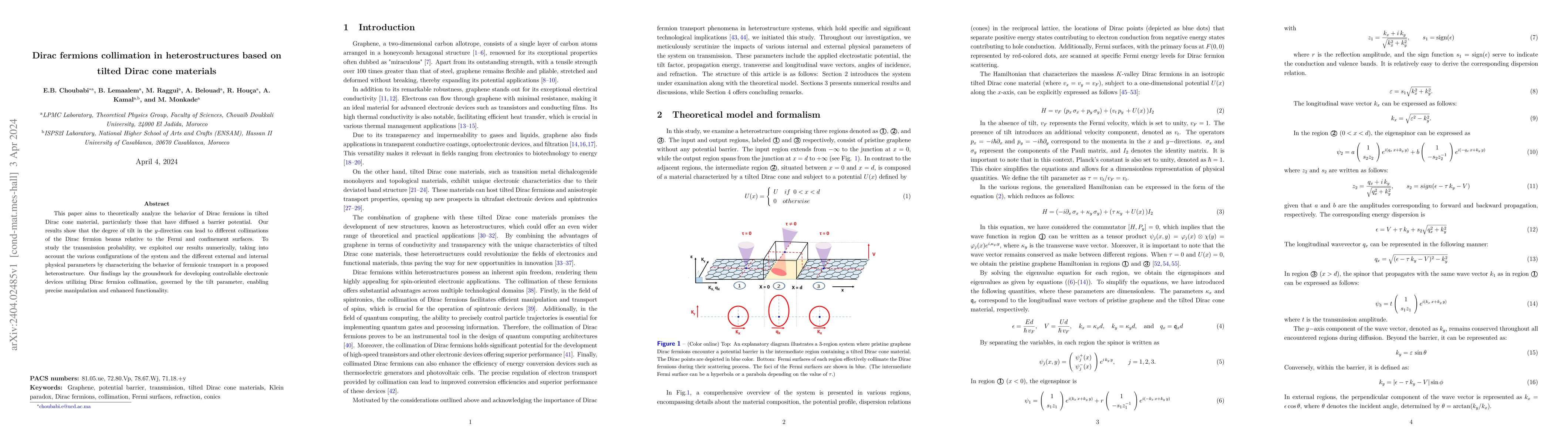 Thumbnail for Dirac fermions collimation in heterostructures based on tilted Dirac
  cone materials