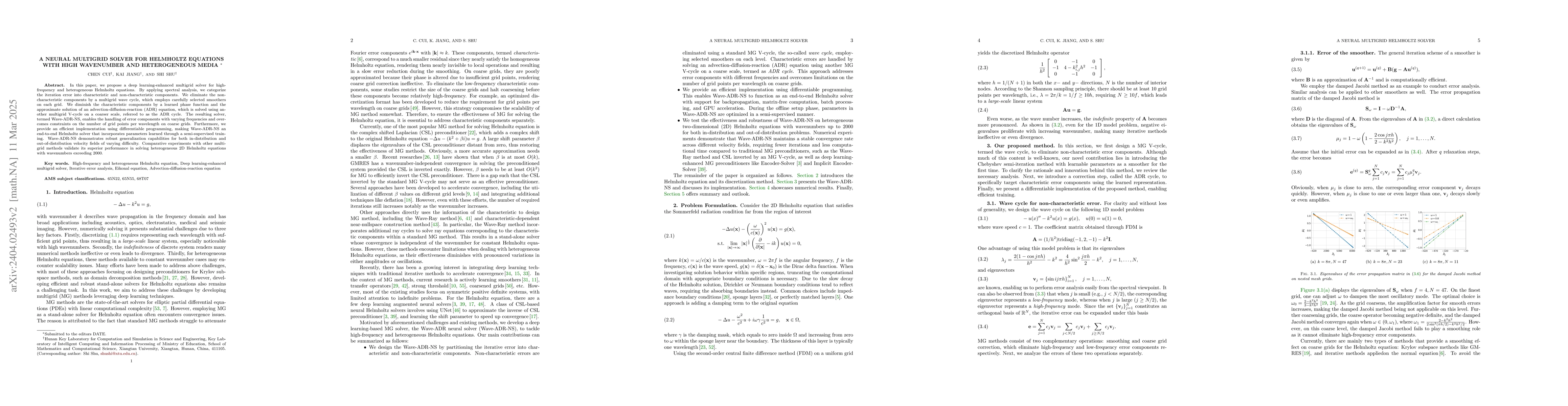 Thumbnail for A Neural Multigrid Solver for Helmholtz Equations with High Wavenumber
  and Heterogeneous Media