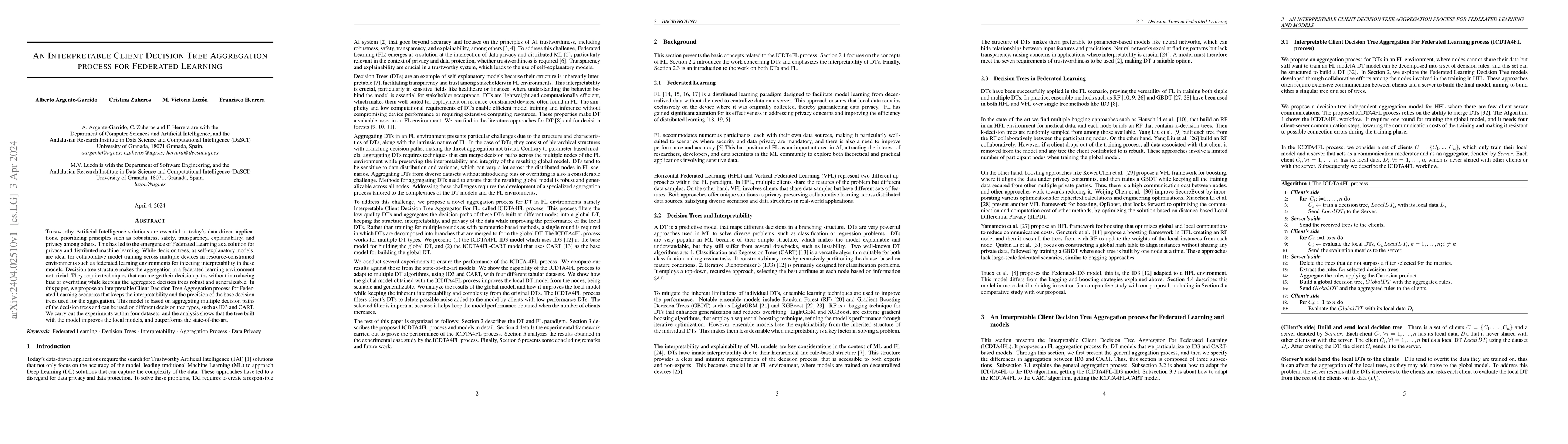 Thumbnail for An Interpretable Client Decision Tree Aggregation process for Federated
  Learning