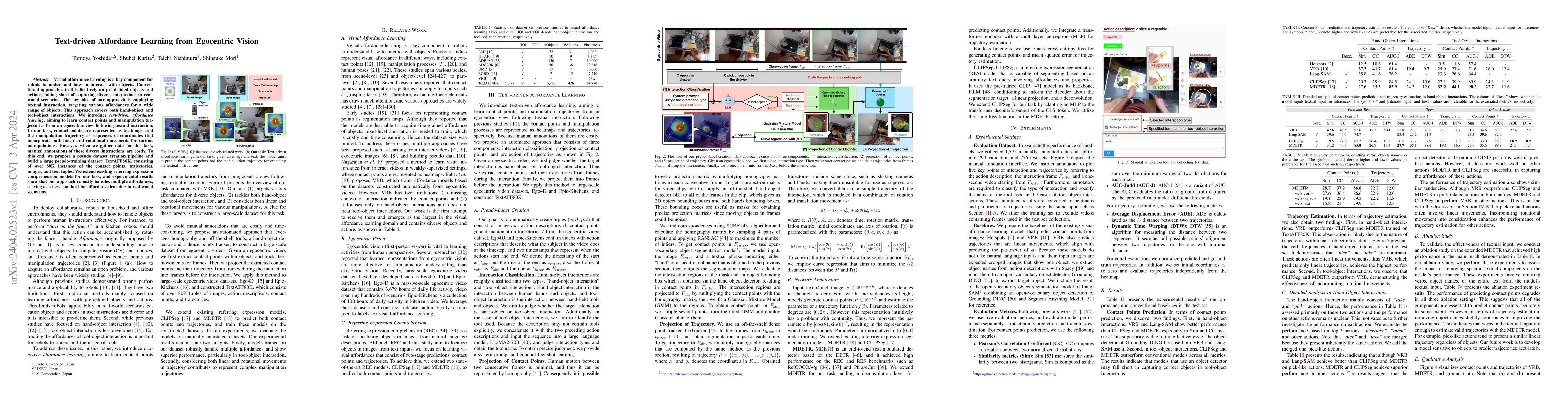 Thumbnail for Text-driven Affordance Learning from Egocentric Vision