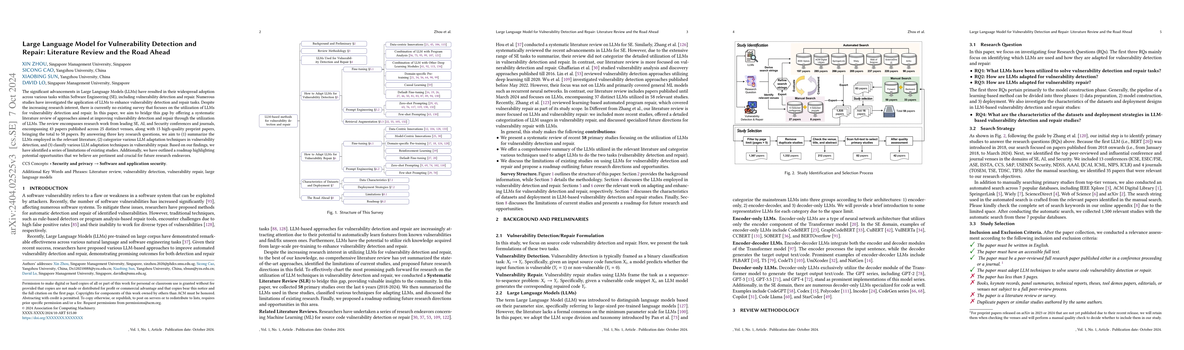 Thumbnail for Large Language Model for Vulnerability Detection and Repair: Literature
  Review and the Road Ahead