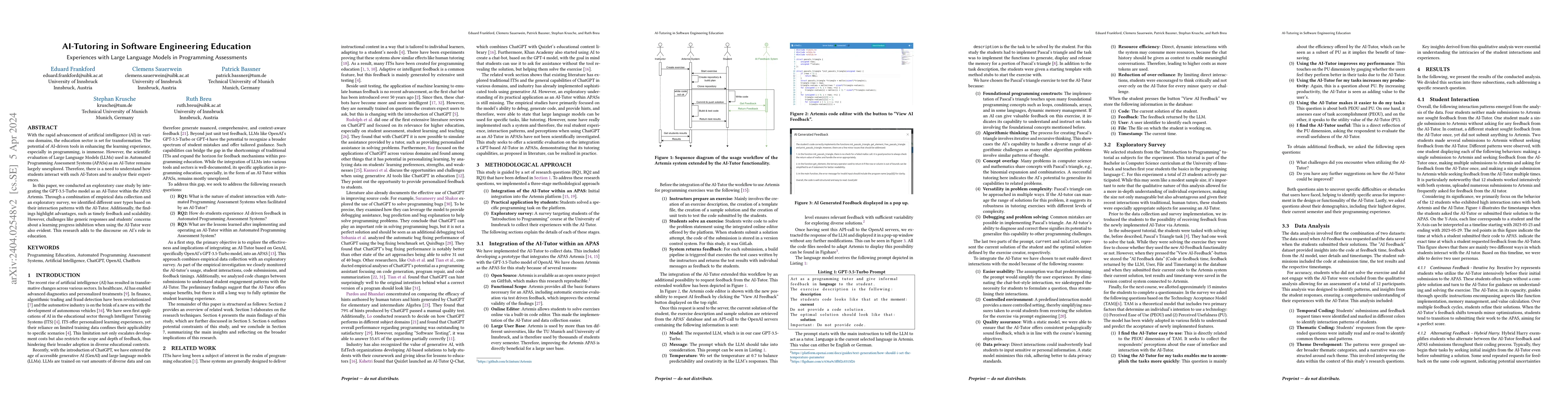 Thumbnail for AI-Tutoring in Software Engineering Education
