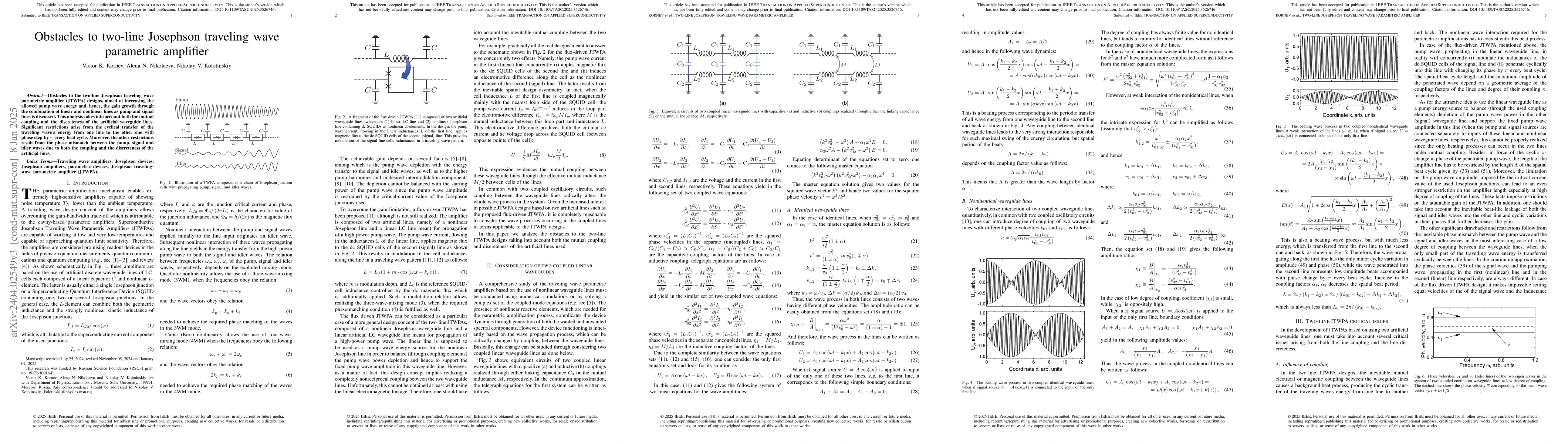 Thumbnail for Two-line Josephson traveling wave parametric amplifier