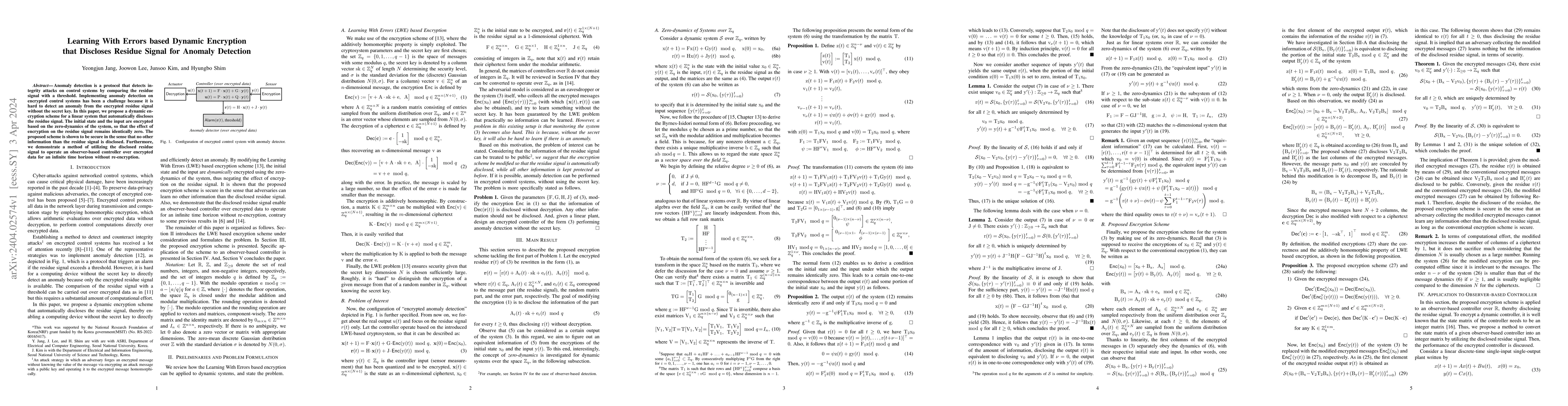 Thumbnail for Learning with errors based dynamic encryption that discloses residue
  signal for anomaly detection