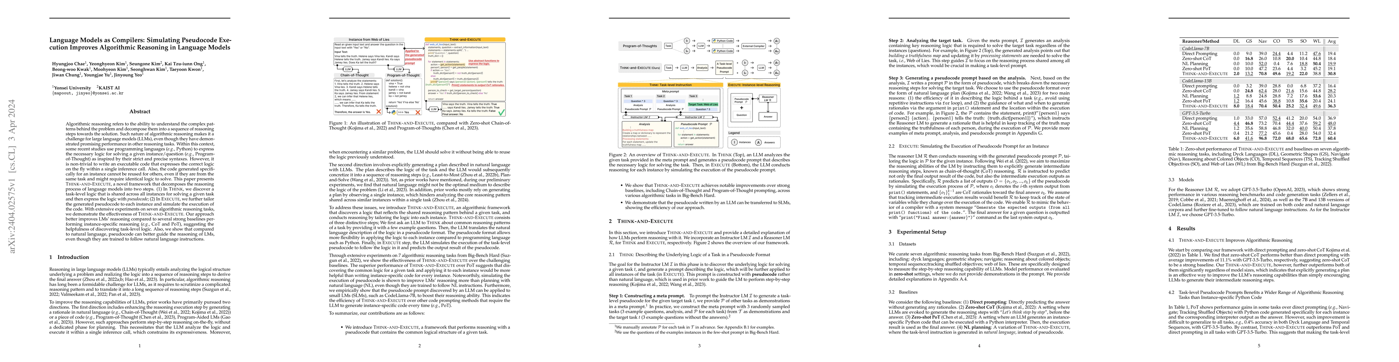Thumbnail for Language Models as Compilers: Simulating Pseudocode Execution Improves
  Algorithmic Reasoning in Language Models