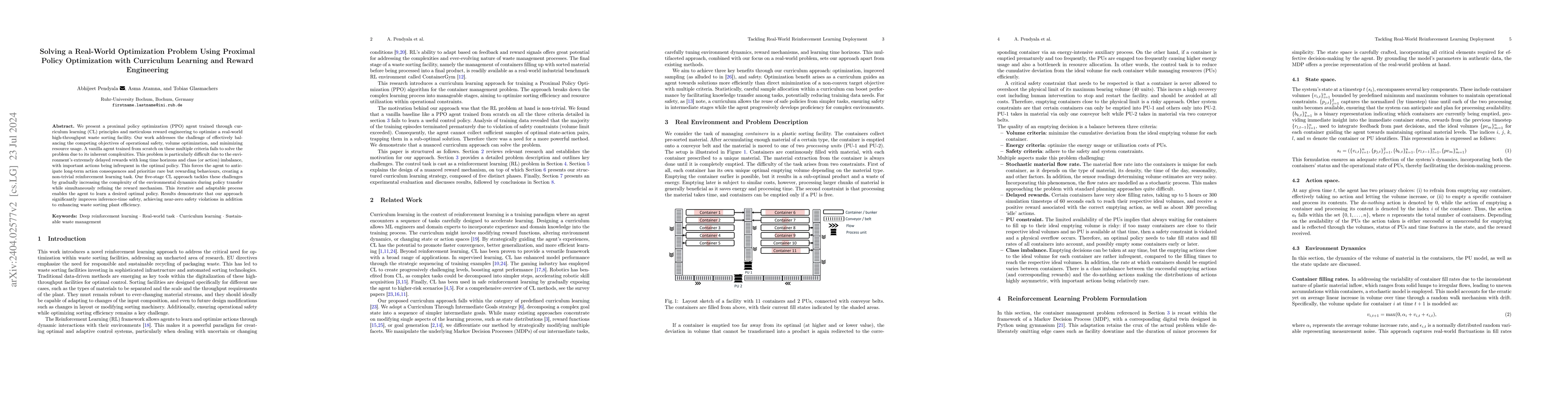 Thumbnail for Solving a Real-World Optimization Problem Using Proximal Policy
  Optimization with Curriculum Learning and Reward Engineering