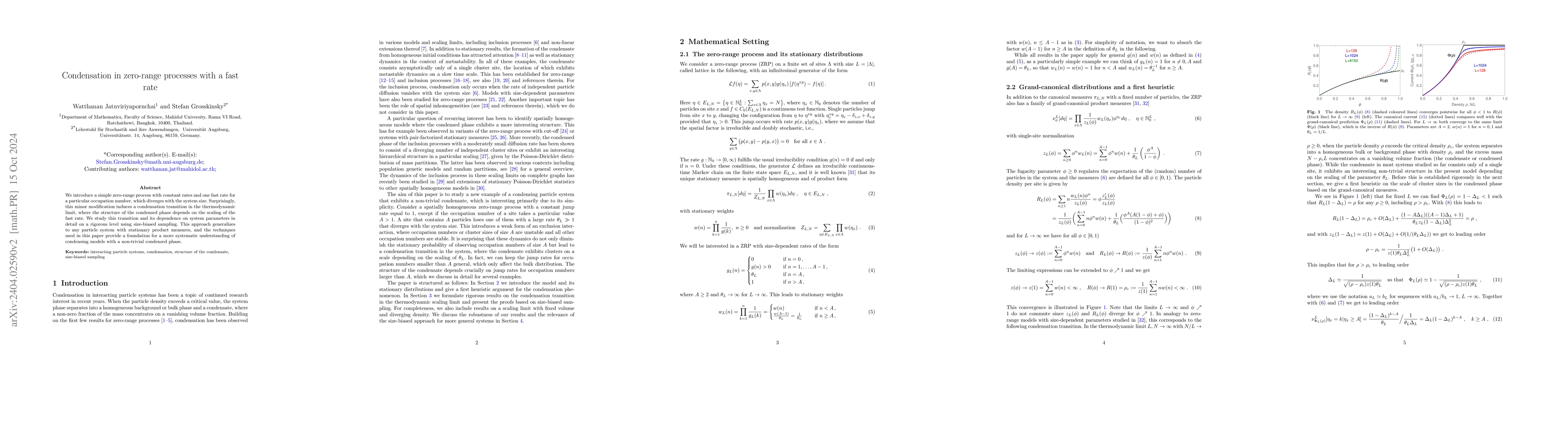 Thumbnail for Condensation in zero-range processes with a fast rate