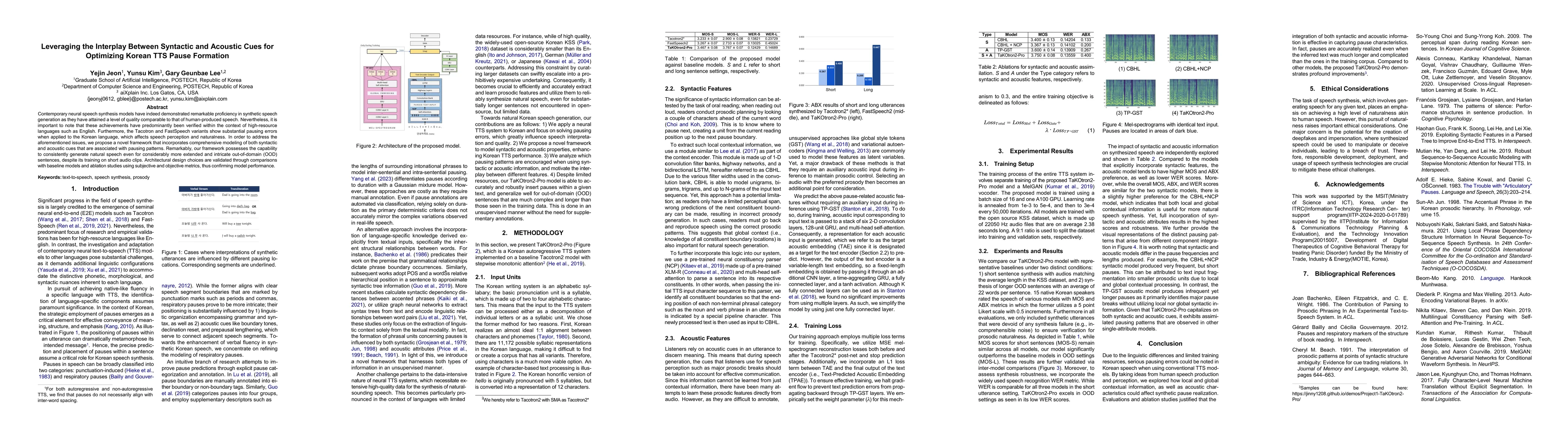 Thumbnail for Leveraging the Interplay Between Syntactic and Acoustic Cues for
  Optimizing Korean TTS Pause Formation
