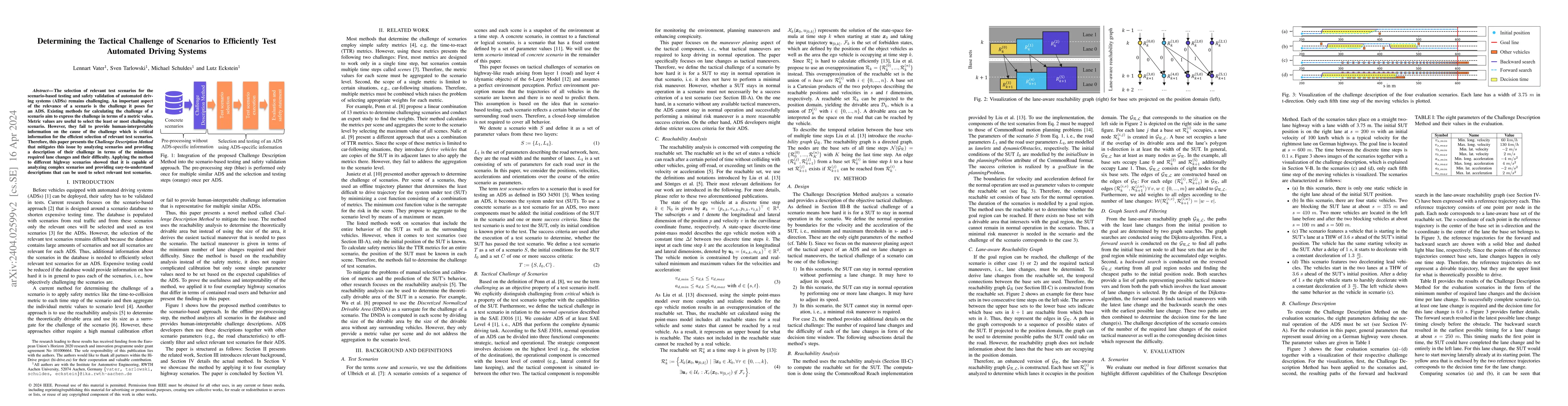 Thumbnail for Determining the Tactical Challenge of Scenarios to Efficiently Test
  Automated Driving Systems