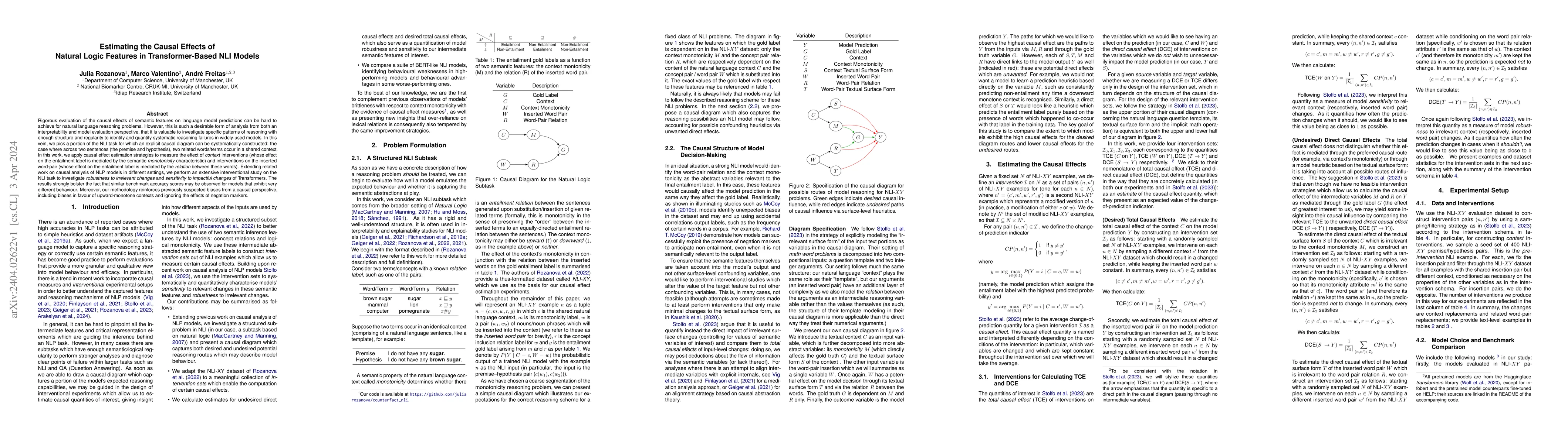 Thumbnail for Estimating the Causal Effects of Natural Logic Features in
  Transformer-Based NLI Models